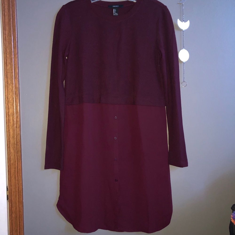 ⭐️forever 21 maroon sweater dress